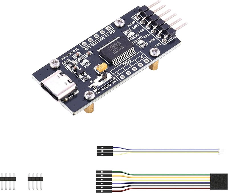 WatangTech C232-01C USB to UART Serial Converter Module FT232 Type-C Adapter for Raspberry Pi, Arduino, STM32, MCP23017 - Image 1